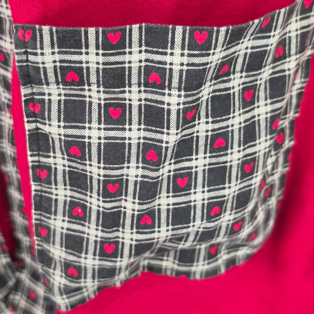 Handcrafted Unique 3XL Red Knit Teacher Core ABC Fleece Cardigan Jacket - Picture 11 of 12
